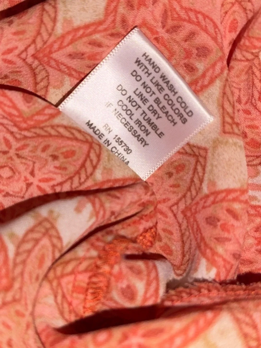 ROSE + OLIVE Boho Print Blouse | Size Large | Flowy V-Neck Top - Picture 6 of 8